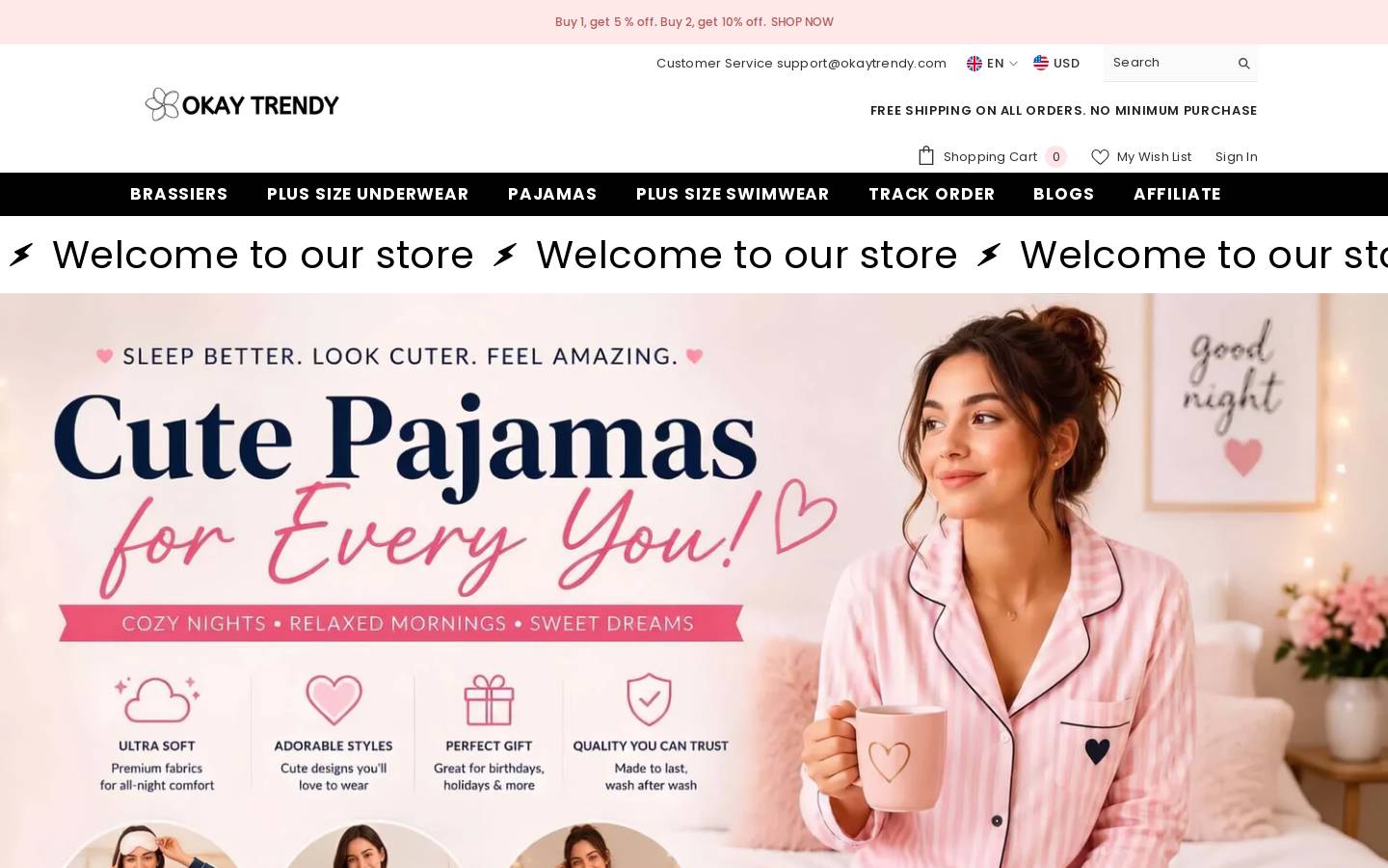 Okaytrendy homepage screenshot