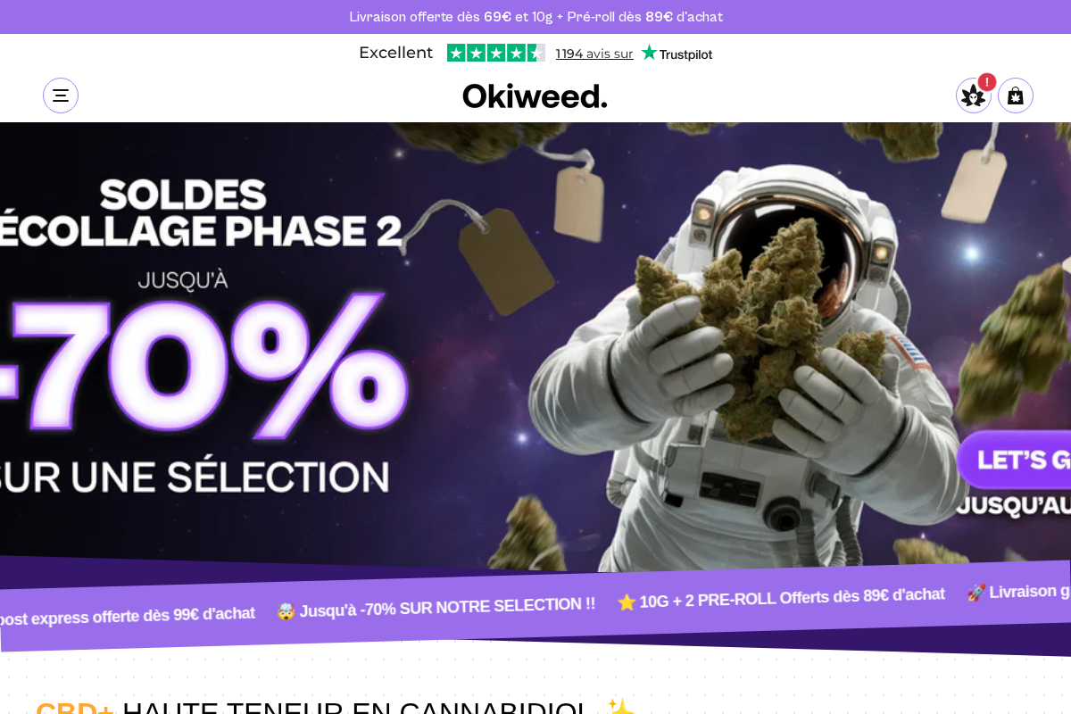 Okiweed homepage screenshot