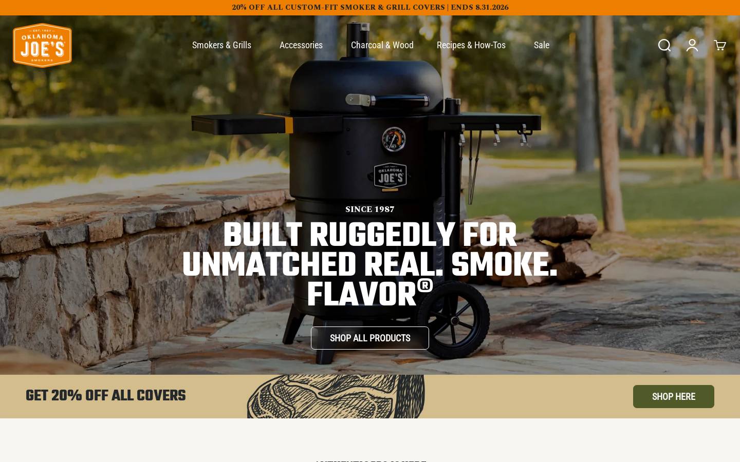 oklahomajoes.com homepage screenshot