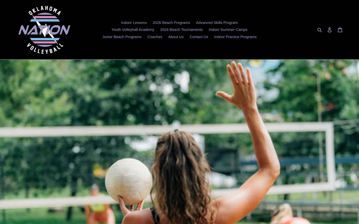 oklahomanationbeachvolleyball.com homepage screenshot