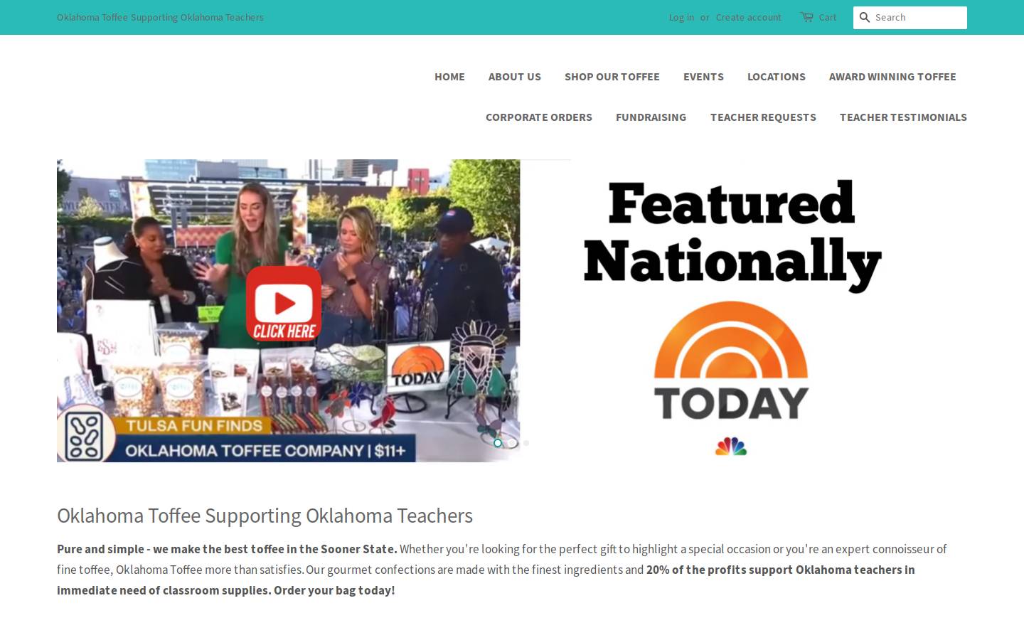 oklahomatoffee.com homepage screenshot