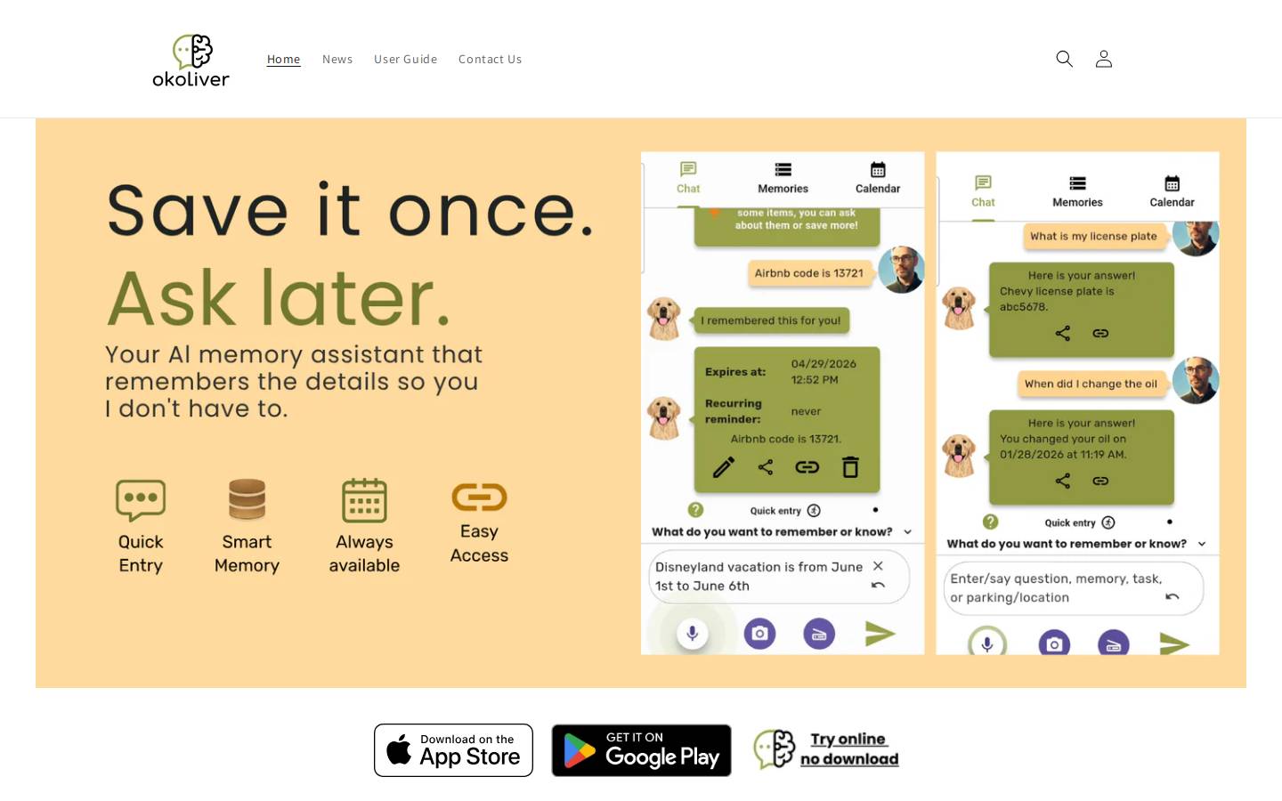 okoliver.com homepage screenshot