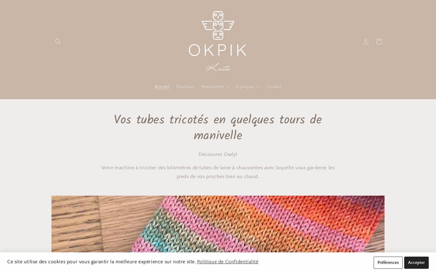 okpik-knits.com homepage screenshot