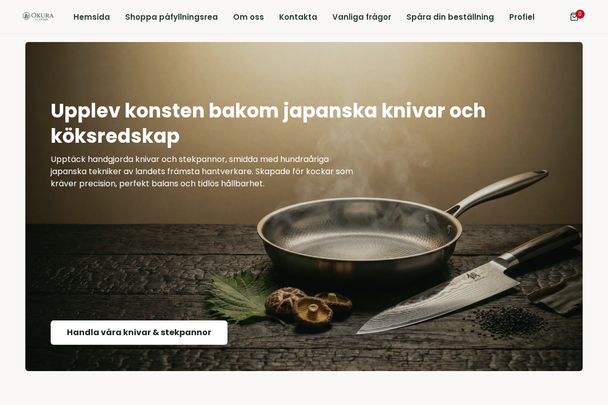Okuracookware homepage screenshot