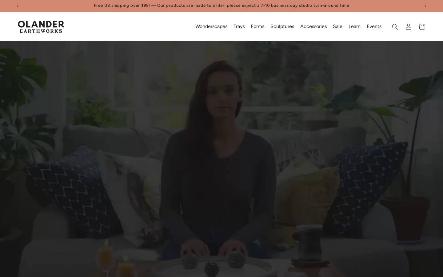 olanderearthworks.com homepage screenshot