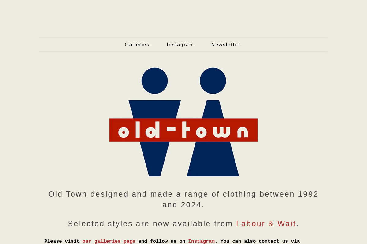 Old Town homepage screenshot