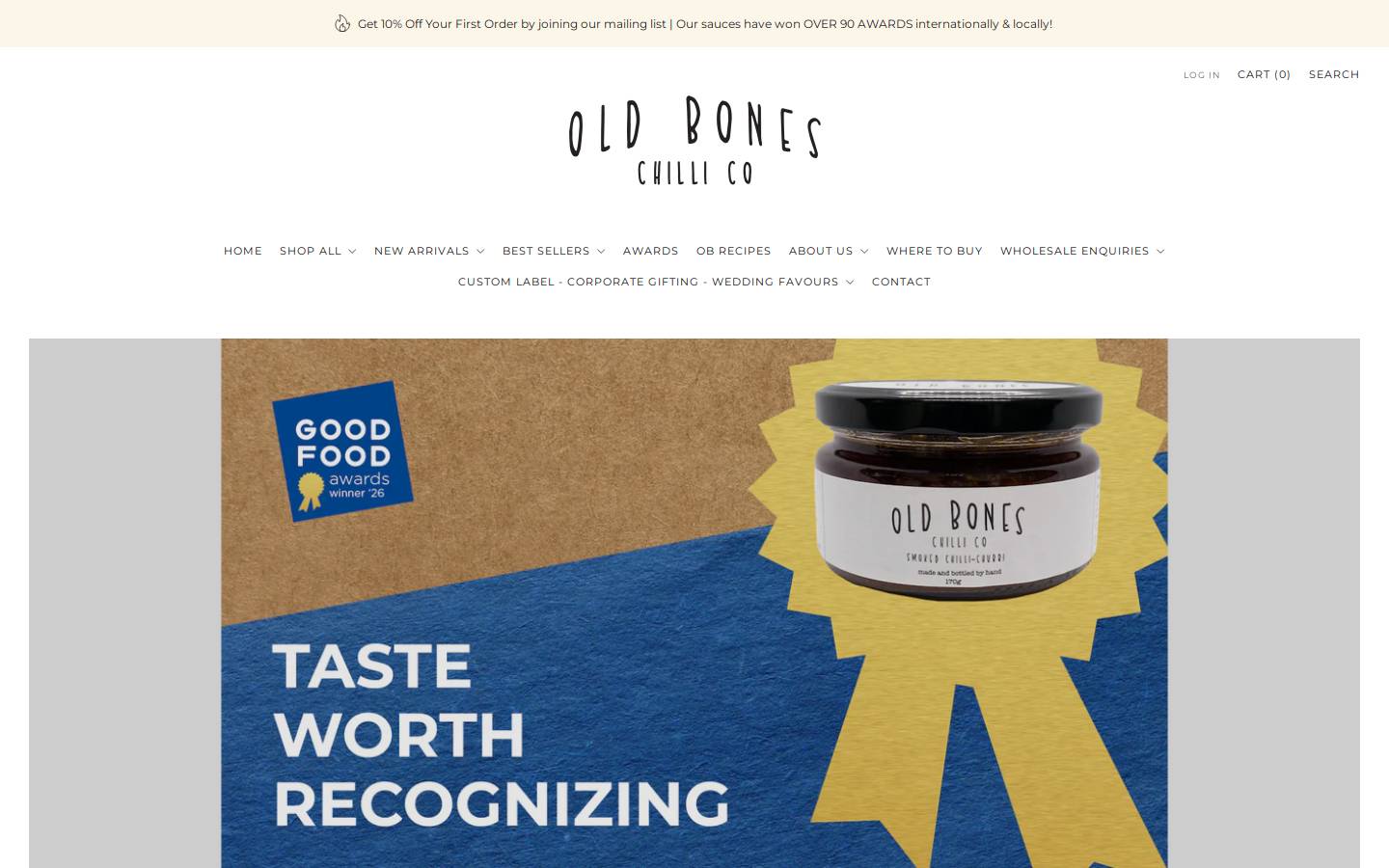 oldboneschillico.com.au homepage screenshot