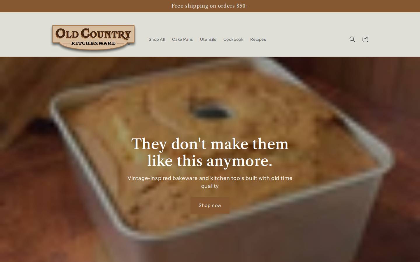 oldcountrykitchenware.com homepage screenshot