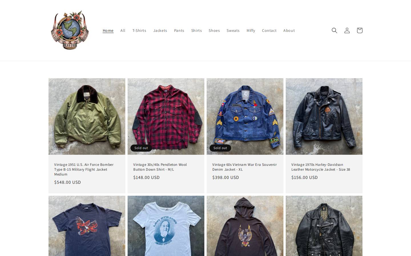 oldearthvintage.com homepage screenshot