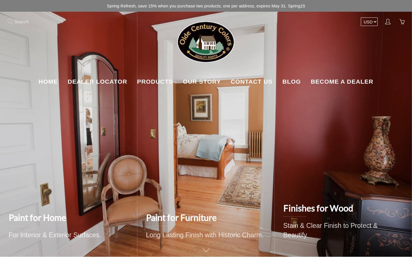 oldecenturycolors.com homepage screenshot