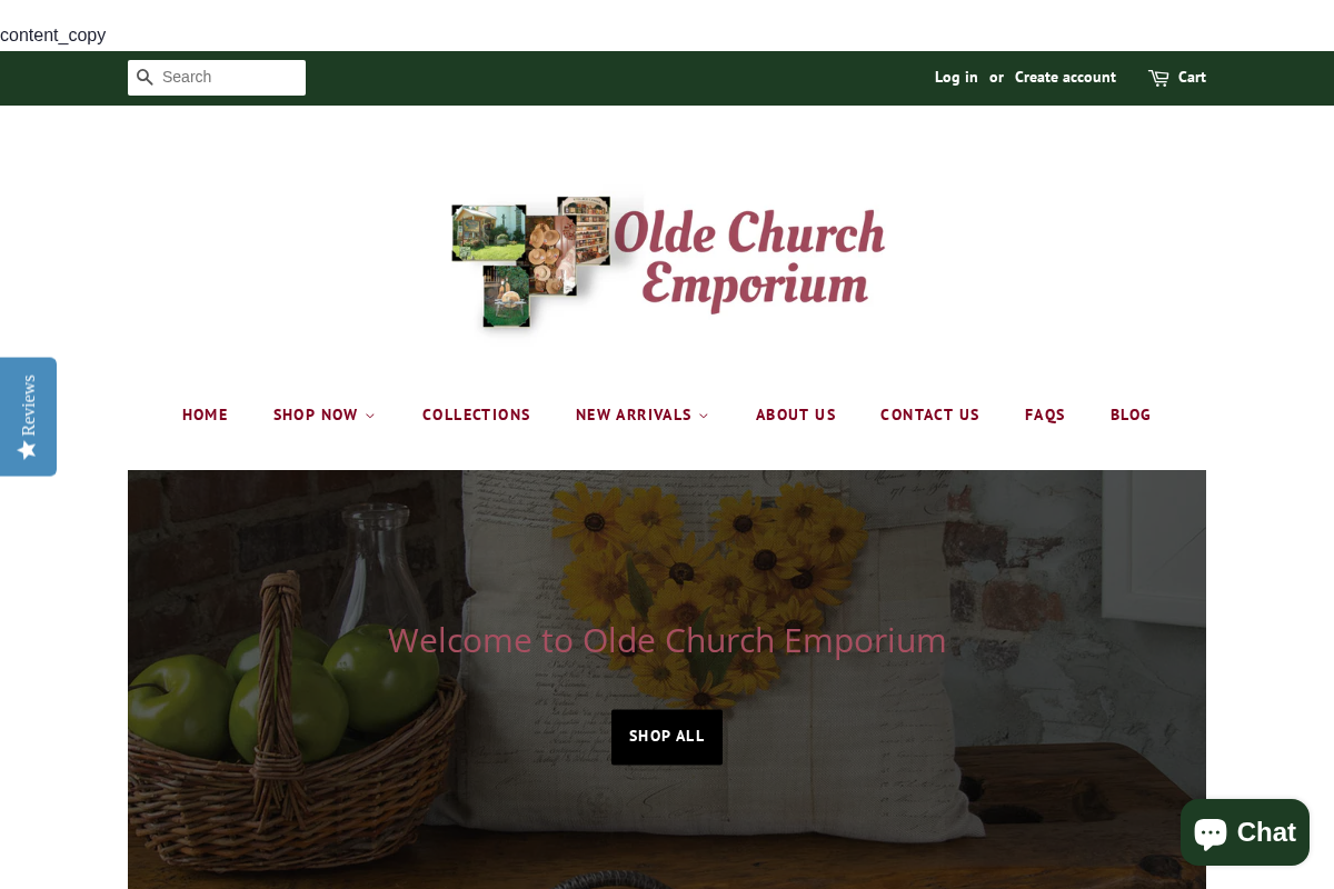 Olde Church Emporium homepage screenshot