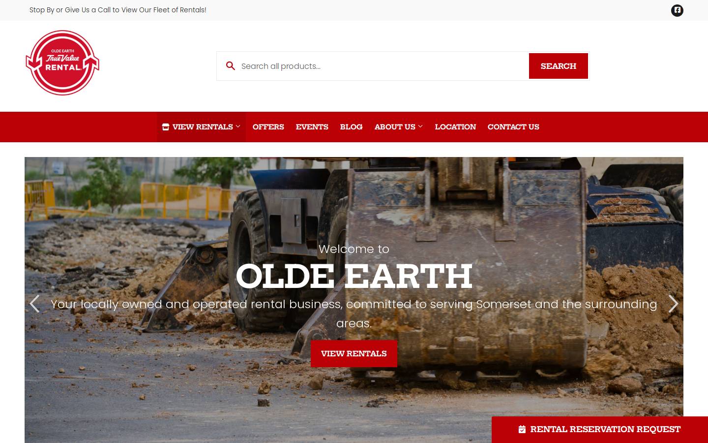 oldeearthgrandrental.com homepage screenshot