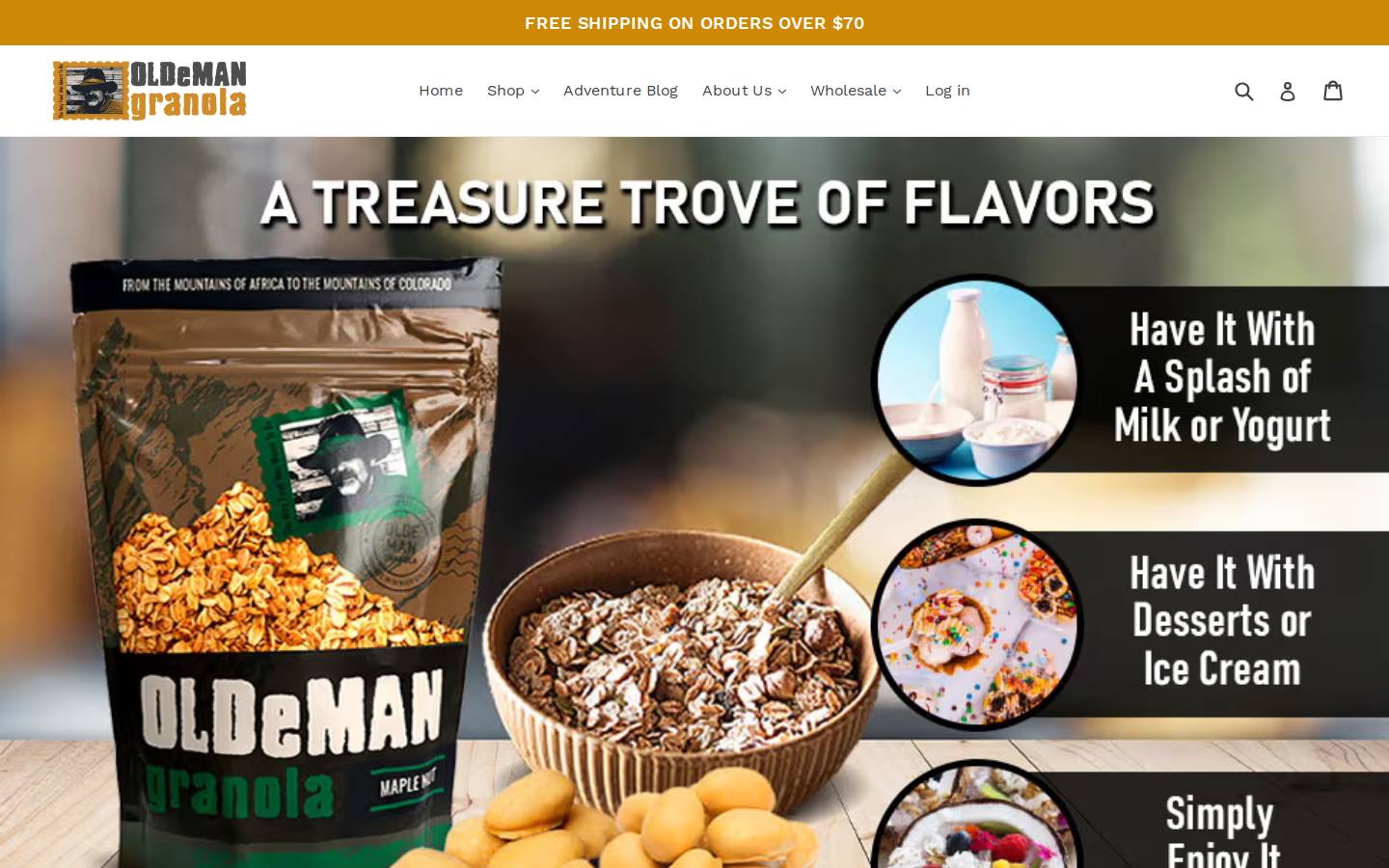 oldemangranola.com homepage screenshot
