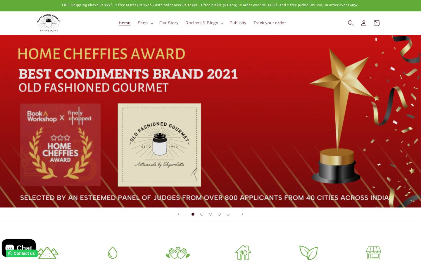 oldfashionedgourmet.com homepage screenshot