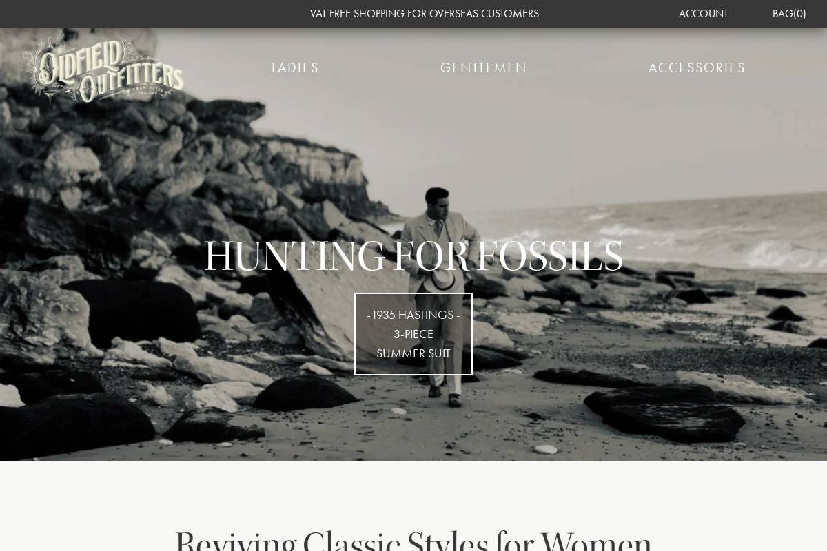 oldfieldclothing.com homepage screenshot