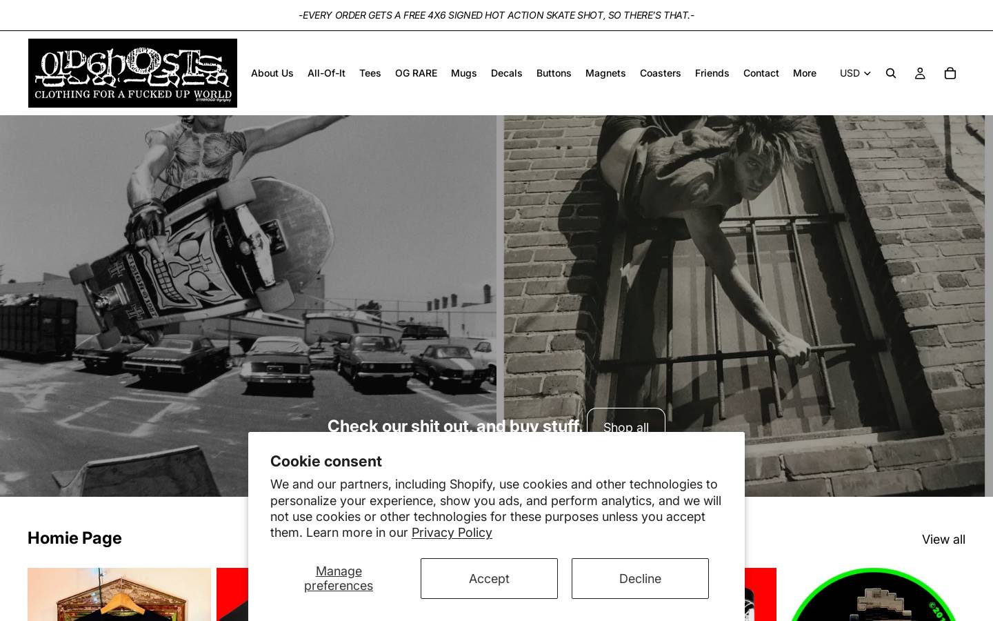 oldghosts.com homepage screenshot