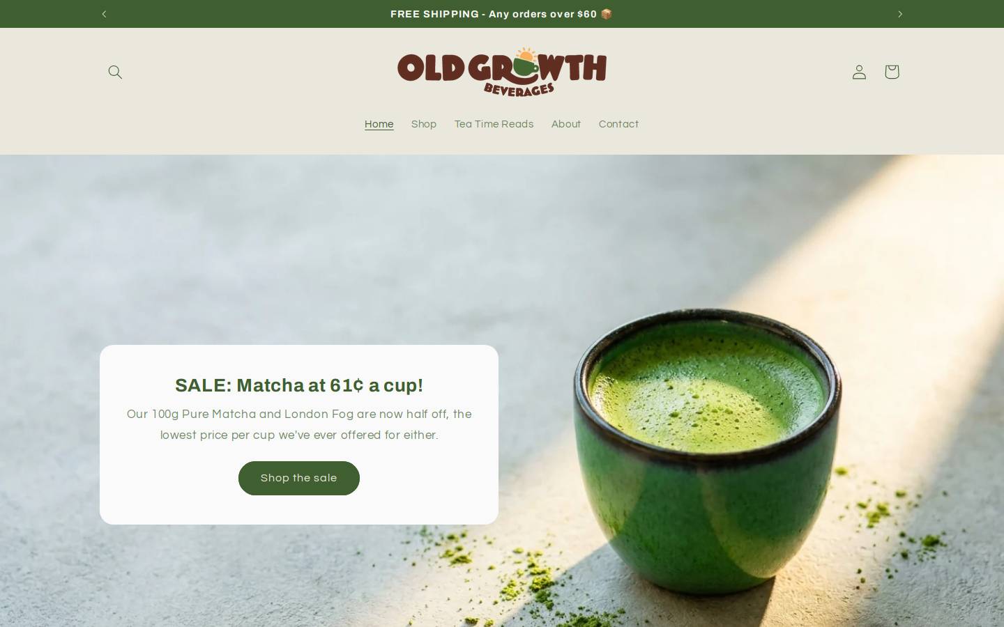 oldgrowthbeverages.com homepage screenshot