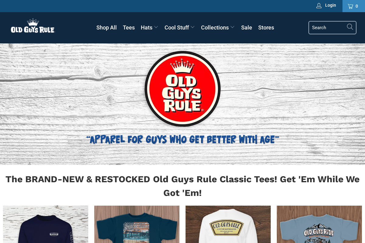 Oldguysrule.com homepage screenshot