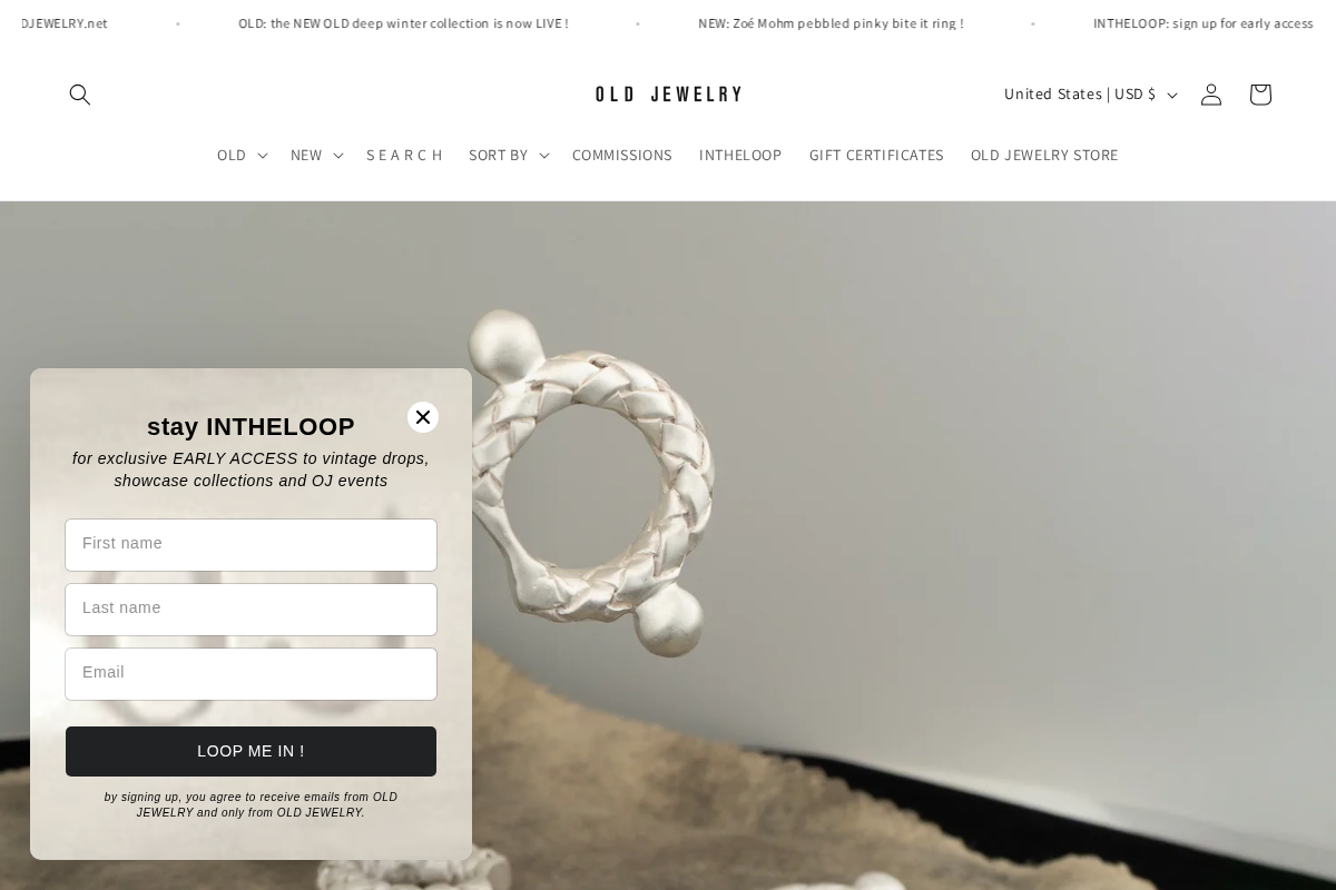 OLD J homepage screenshot