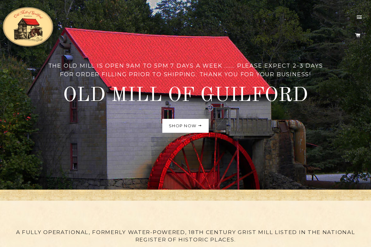 oldmillofguilford.com homepage screenshot
