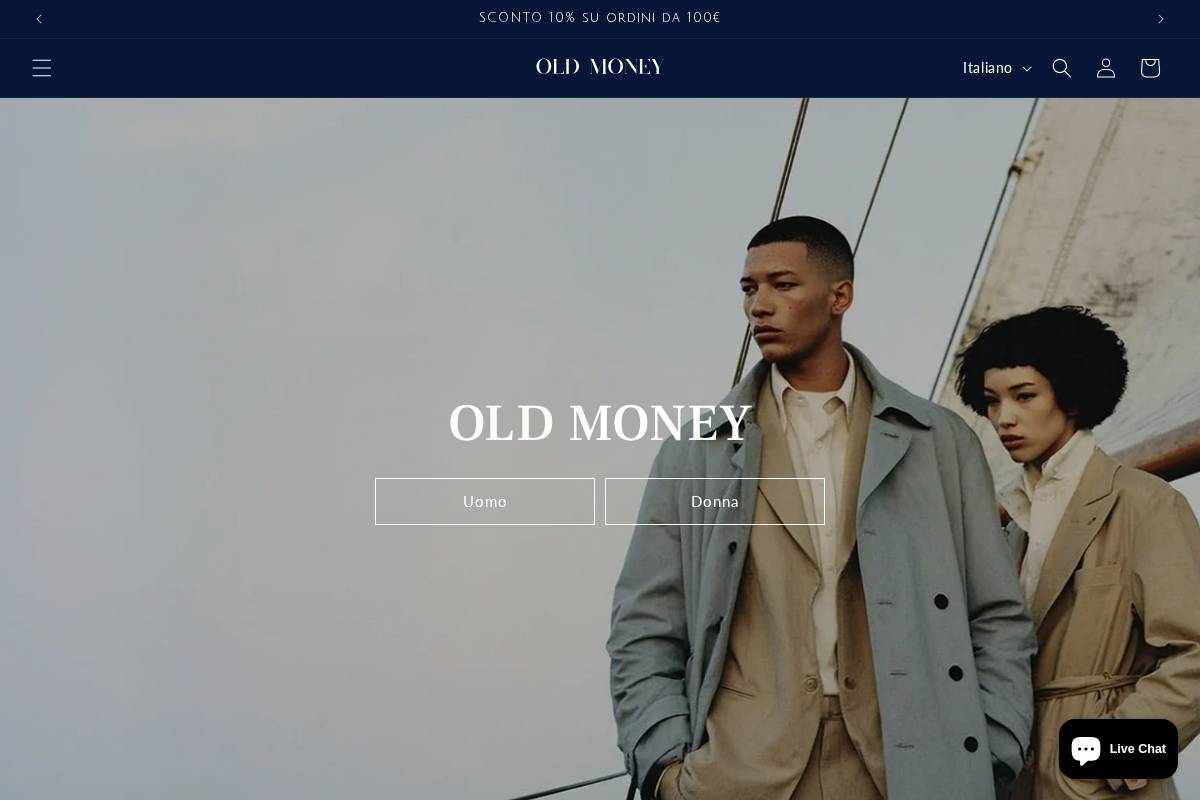oldmoneybrand.com homepage screenshot