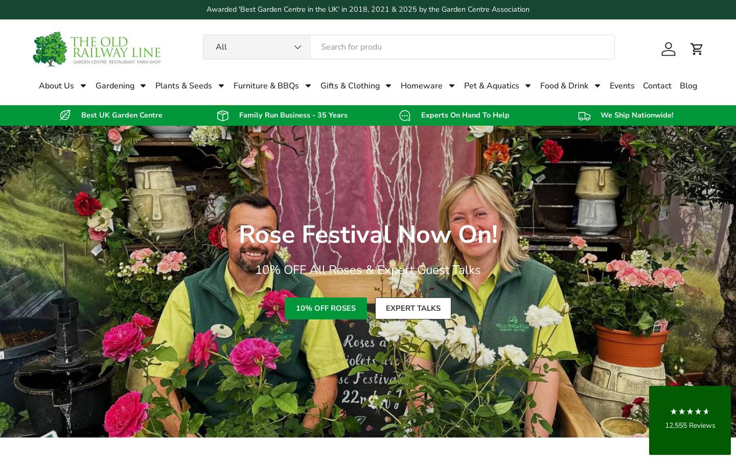 ORL Garden Centre homepage screenshot