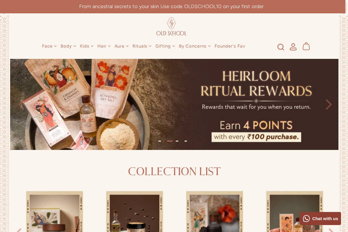 oldschoolrituals.in homepage screenshot