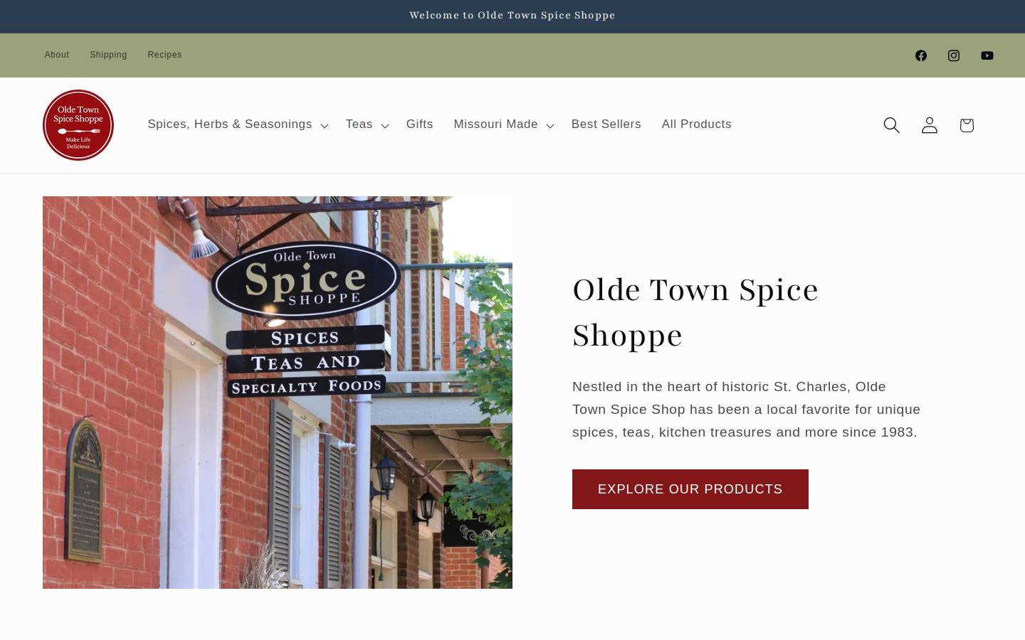 oldtownspices.com homepage screenshot