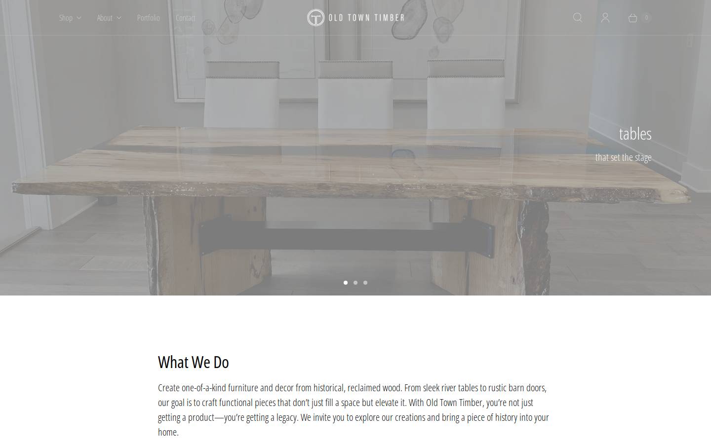 oldtowntimber.com homepage screenshot