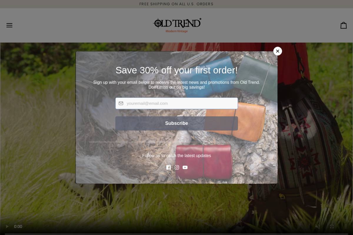 Old Trend homepage screenshot