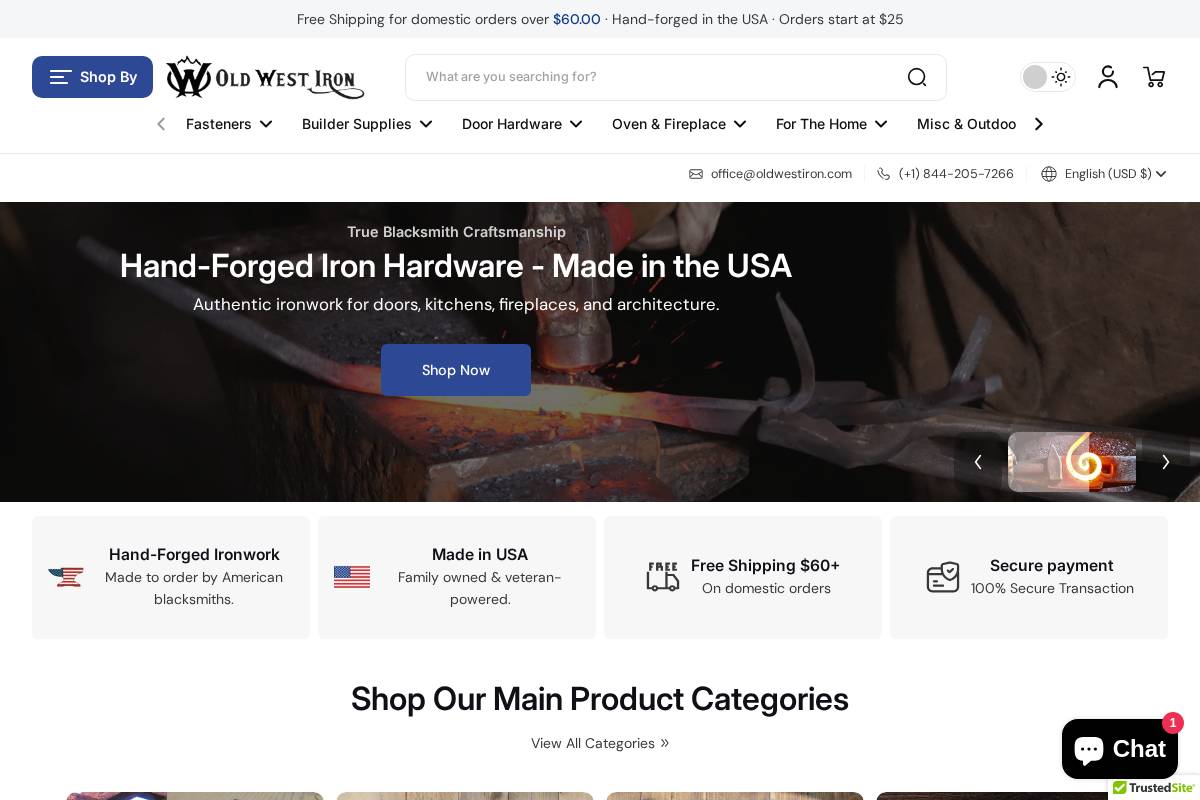 oldwestiron.com homepage screenshot