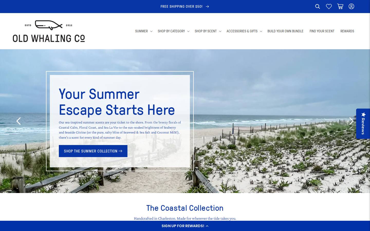 oldwhalingcompany.com homepage screenshot