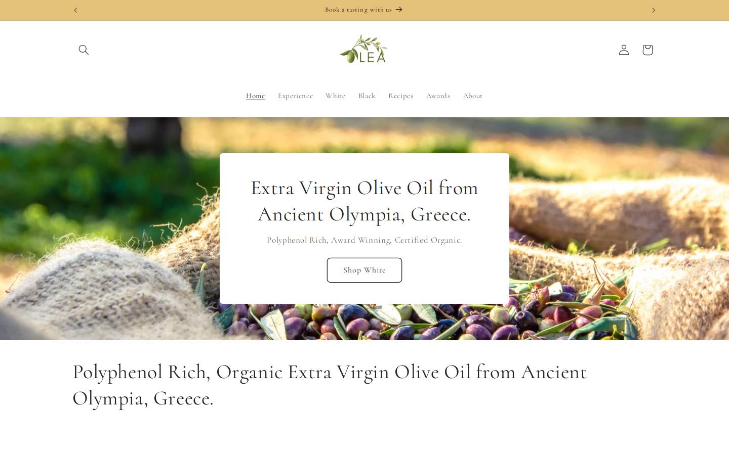 Olea homepage screenshot