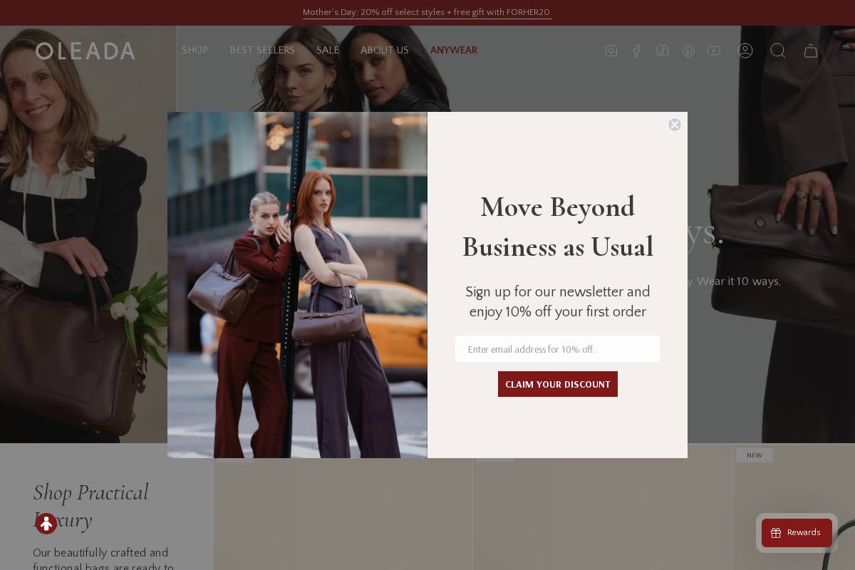 Oleadanyc homepage screenshot