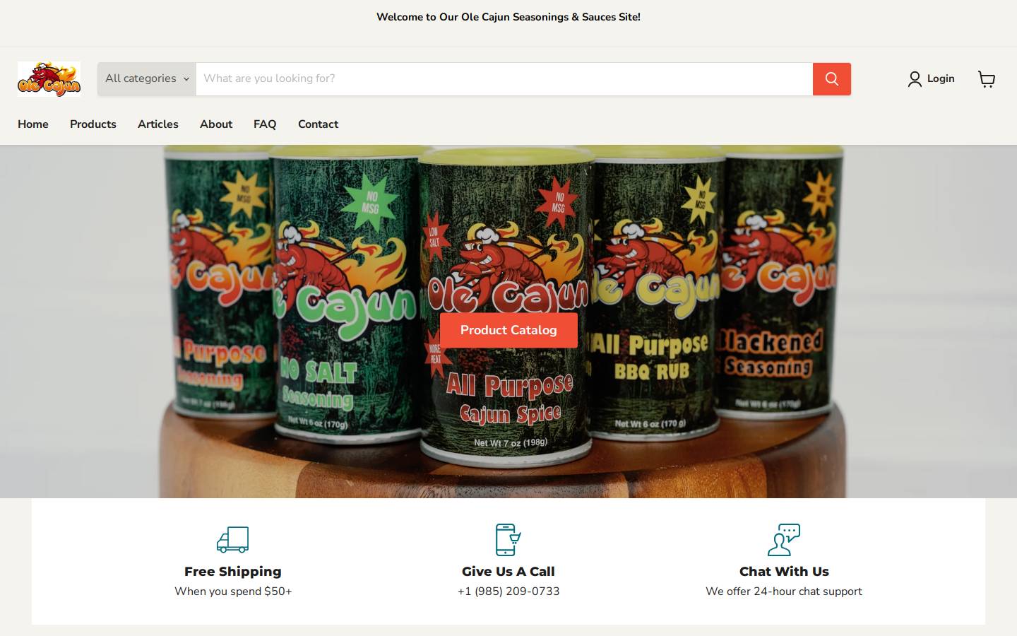olecajun.com homepage screenshot