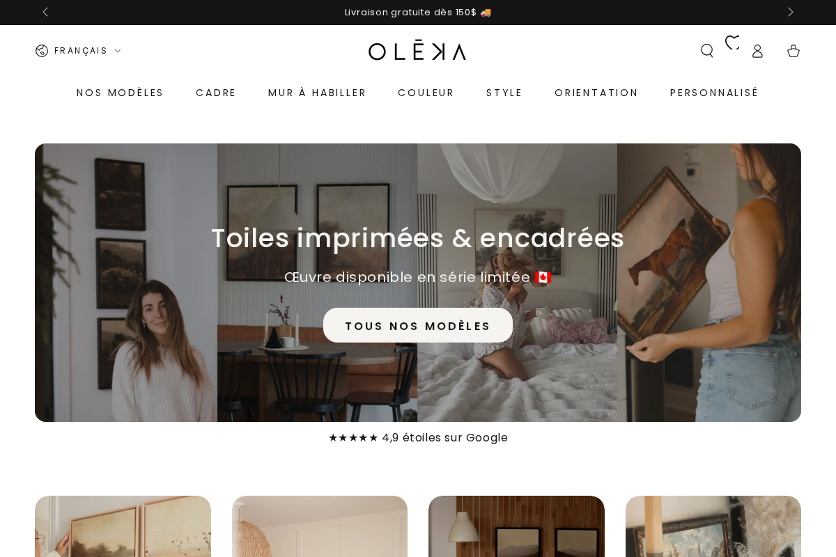 Oleka Canvas homepage screenshot