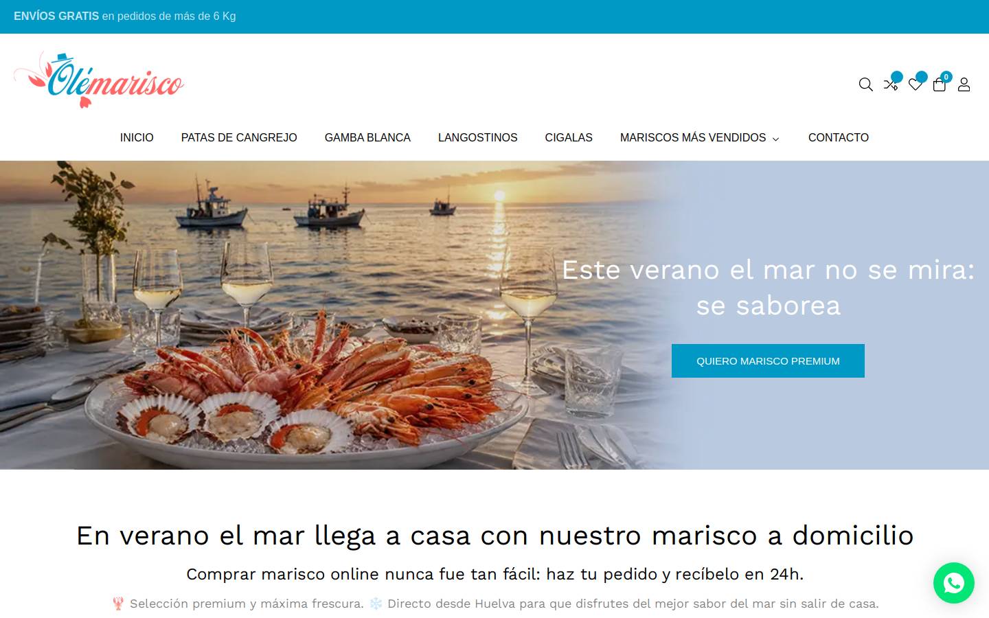 Olemarisco homepage screenshot