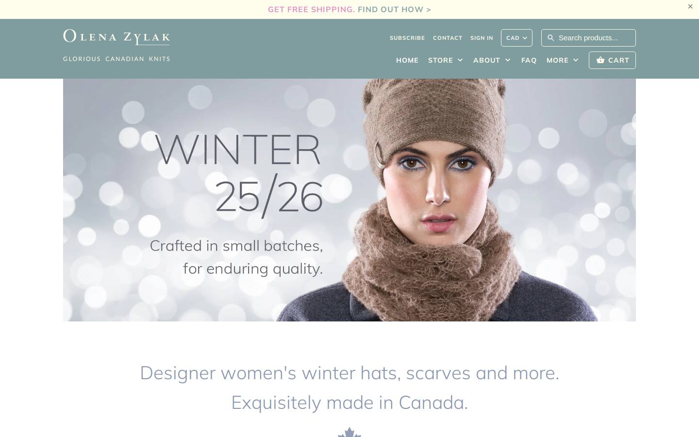 olenazylak.com homepage screenshot