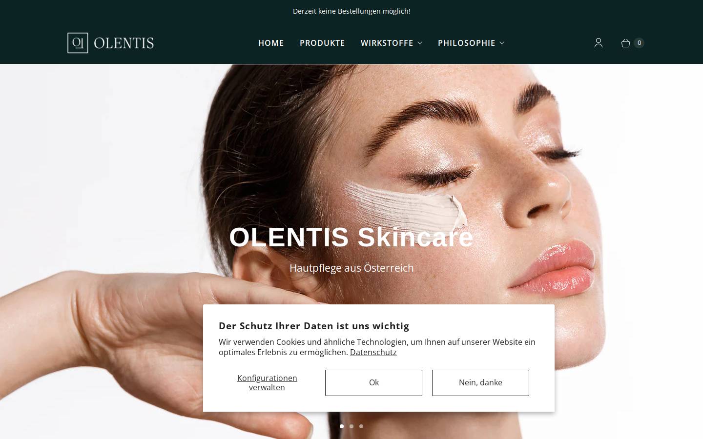 olentis.at homepage screenshot