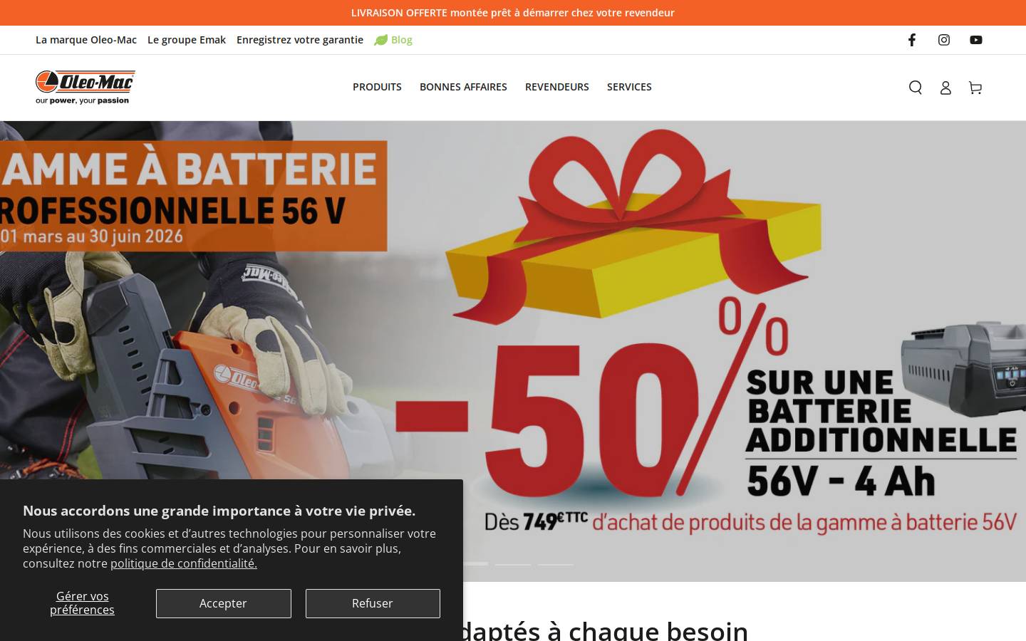 oleo-mac.fr homepage screenshot
