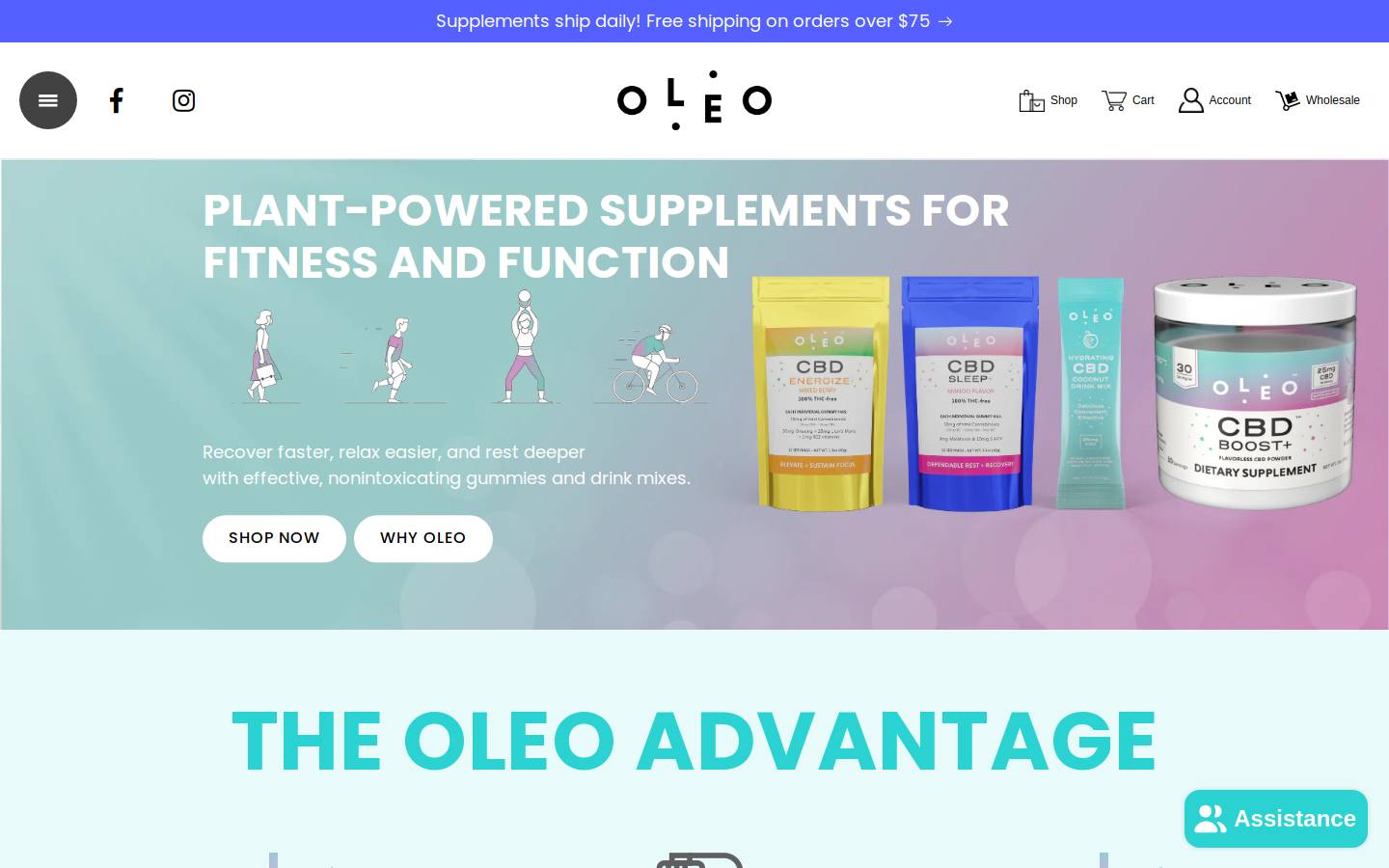 OLEO homepage screenshot