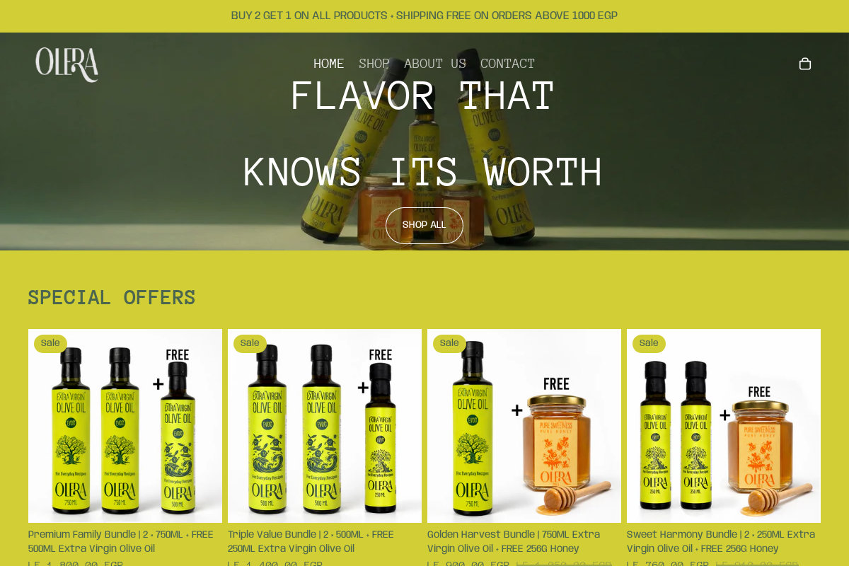 OLERA homepage screenshot