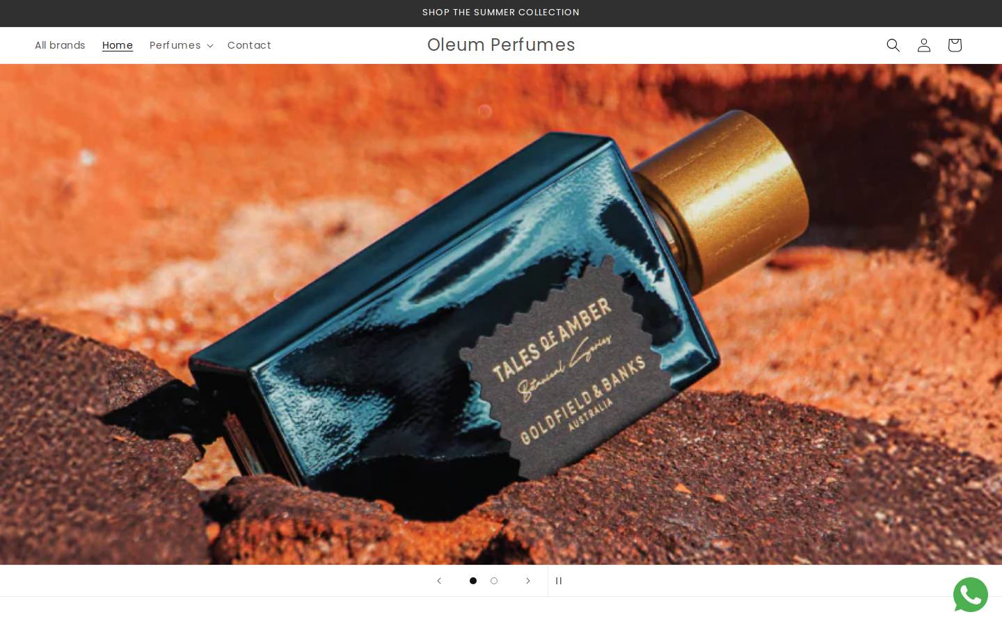 oleumperfumes.com homepage screenshot