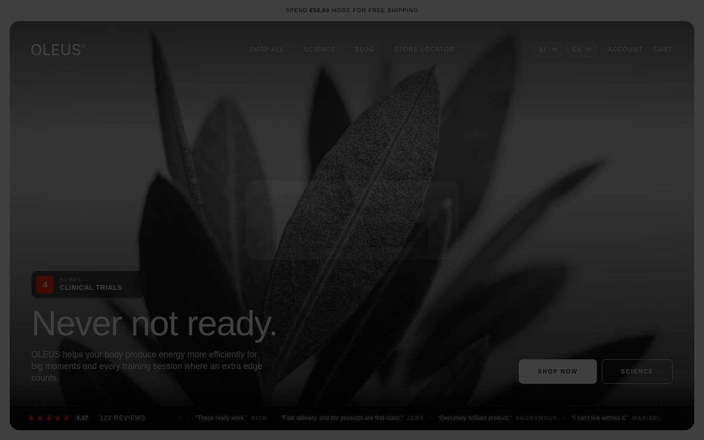 oleus.com homepage screenshot