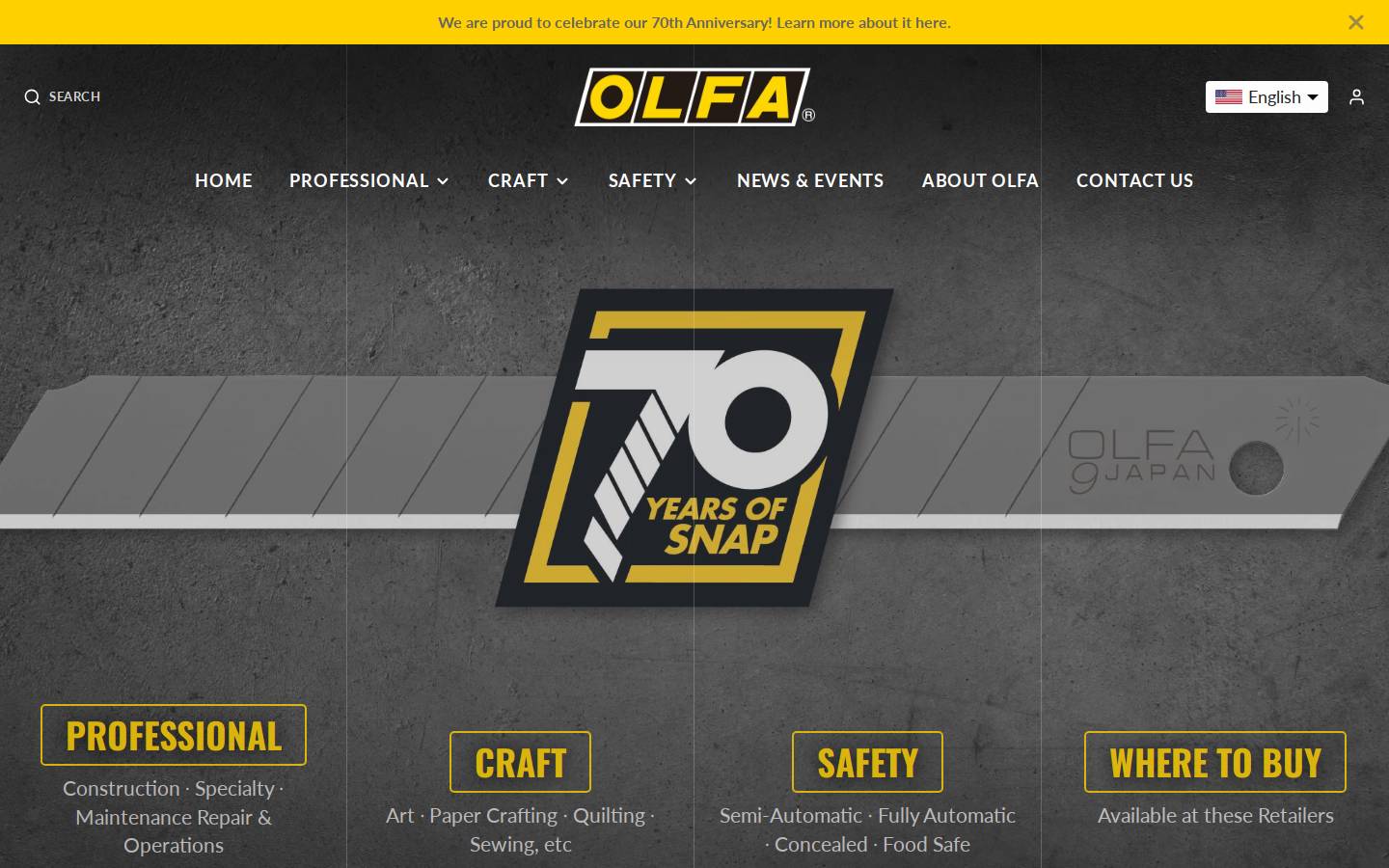 olfa.com homepage screenshot