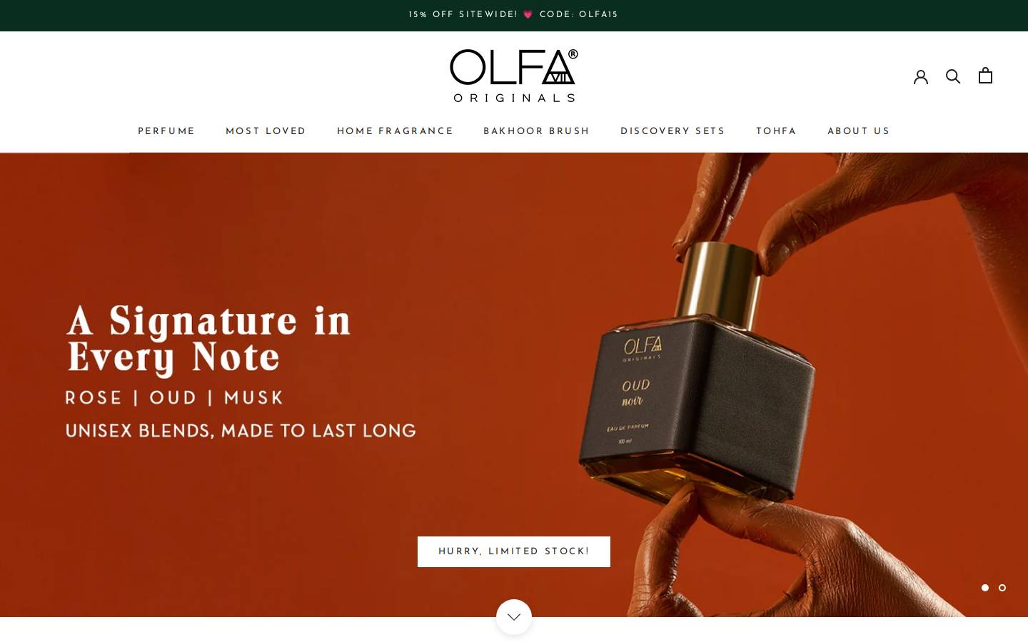 olfaoriginals.com homepage screenshot