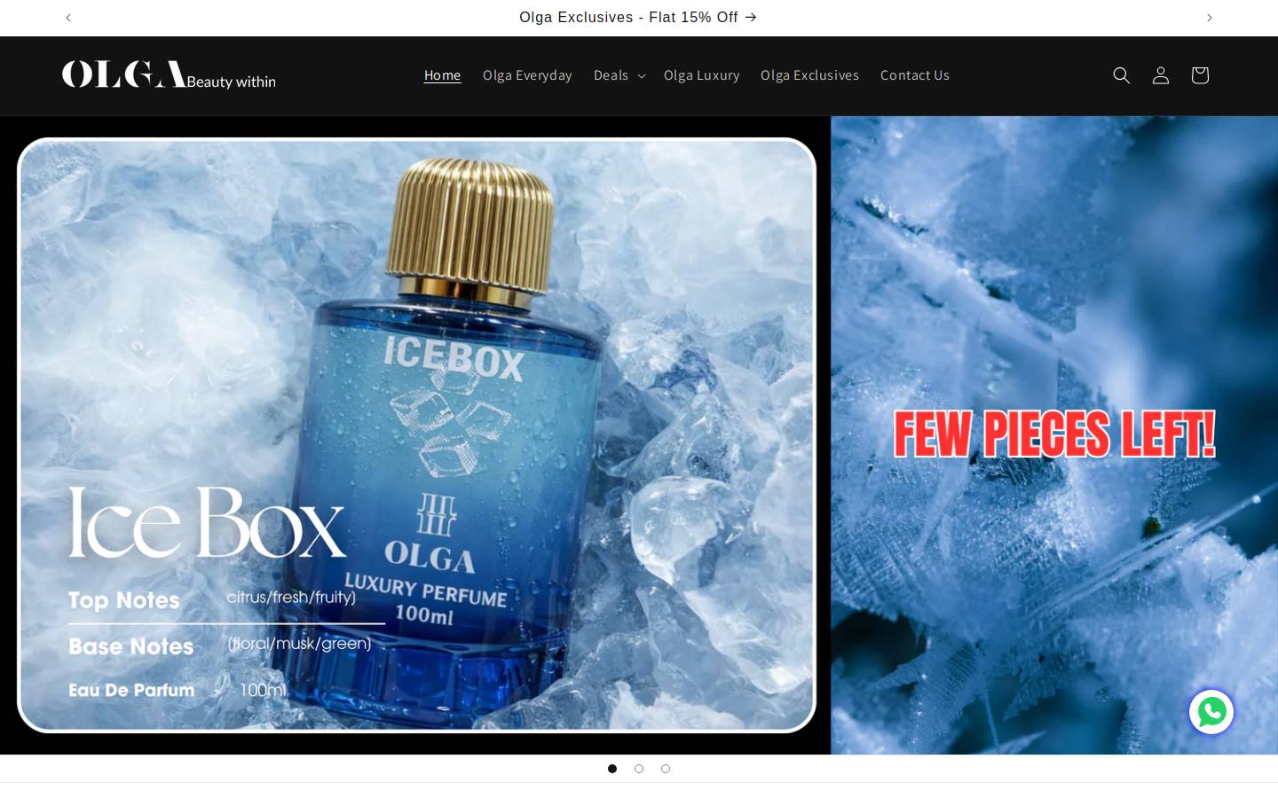 olgaperfume.com homepage screenshot