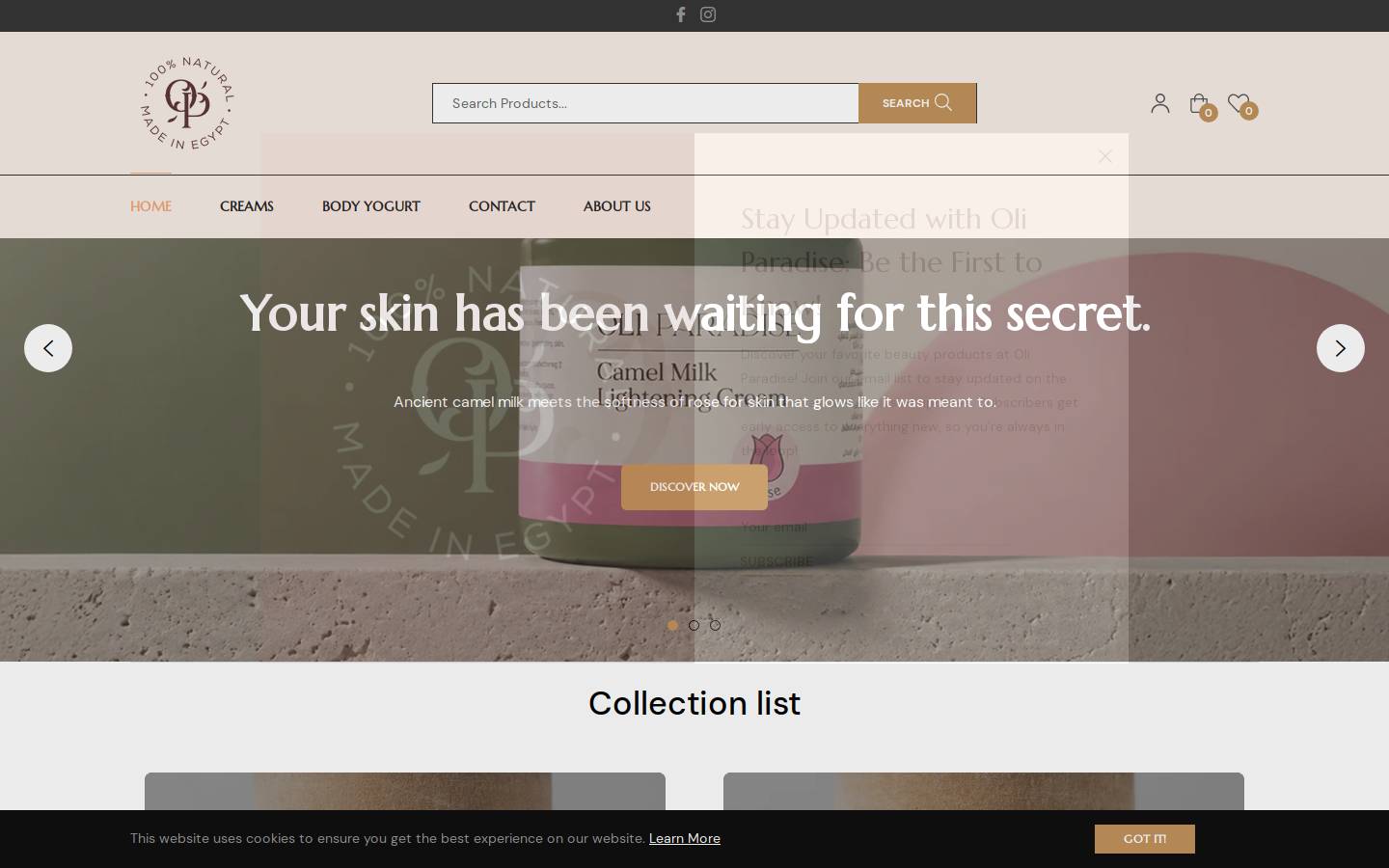 oli-paradise.com homepage screenshot