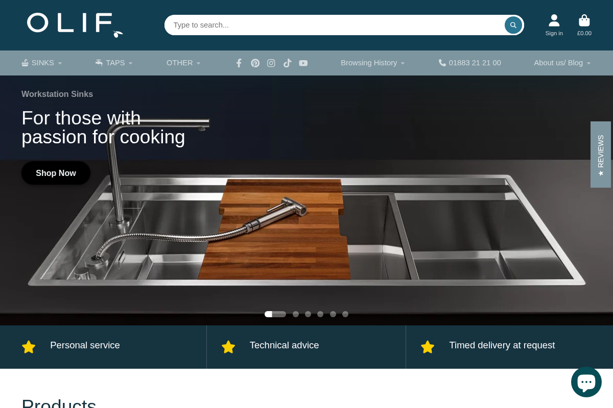 Olif homepage screenshot