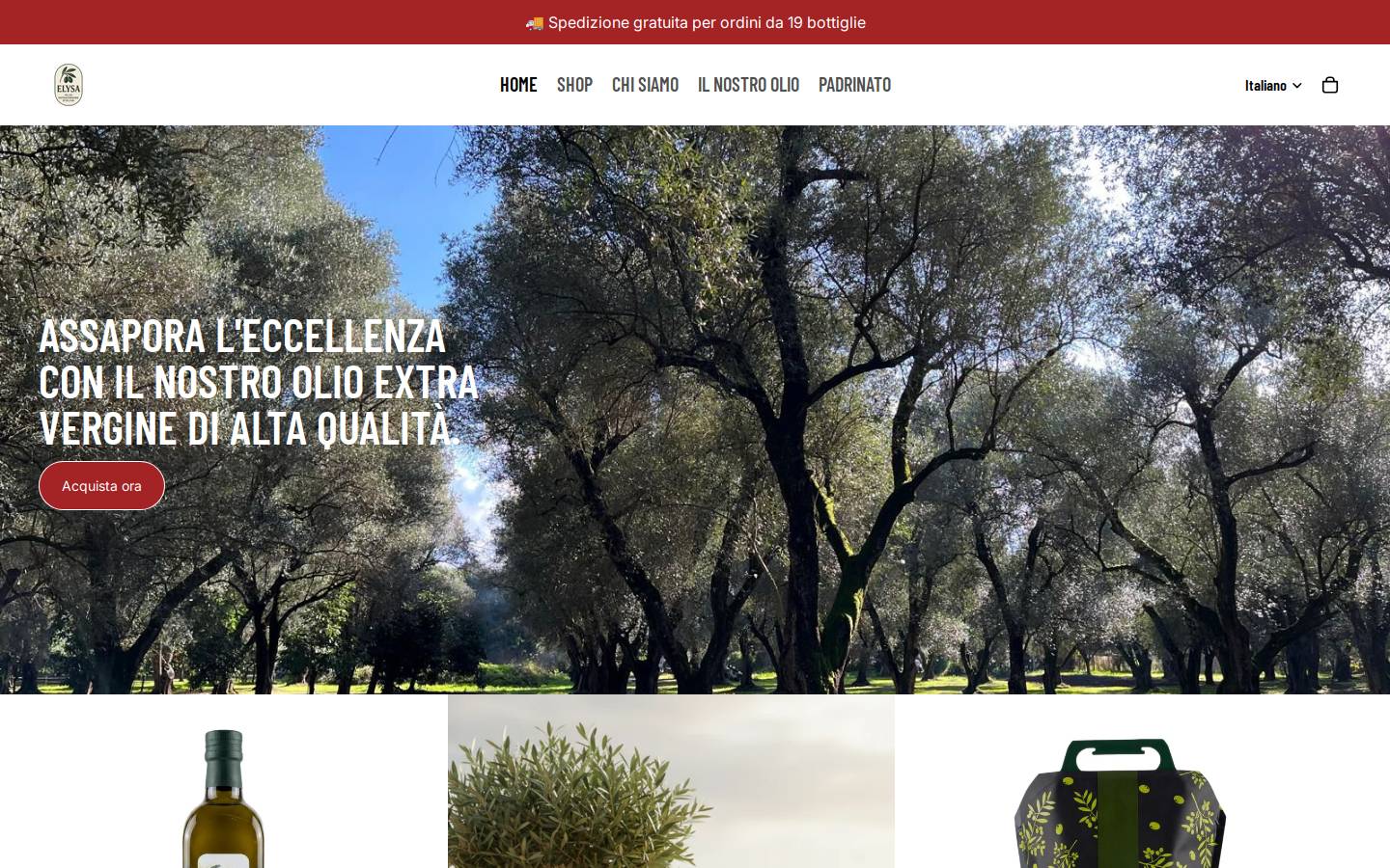 olioelysa.com homepage screenshot